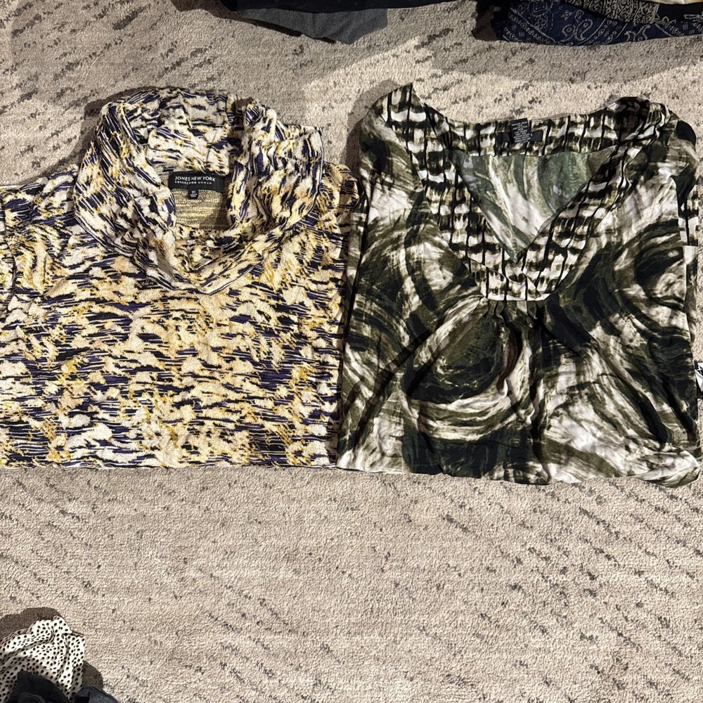 Women's Lot Of 2 Sleeveless Plus Size Tops 3XL Jones Of NY, Alfani Polyester EUC